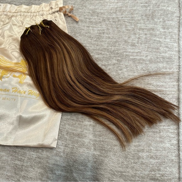 14” Chocolate Brown to Caramel Blonde 4/27 Clip In Human Hair Extensions 120g ME - Picture 12 of 13